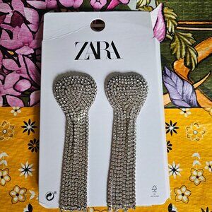 Zara Multi Strand Heart tassel earrings
